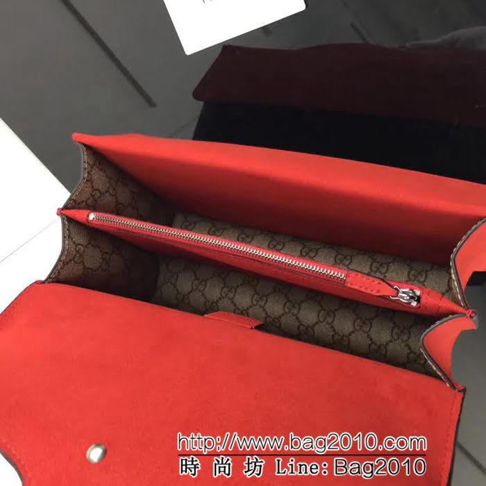 GUCCI古馳原單 新款專櫃品質 高仿原單貨 實物實拍 400249 啡pvc配大紅 鏈條單肩斜挎包 HY1007